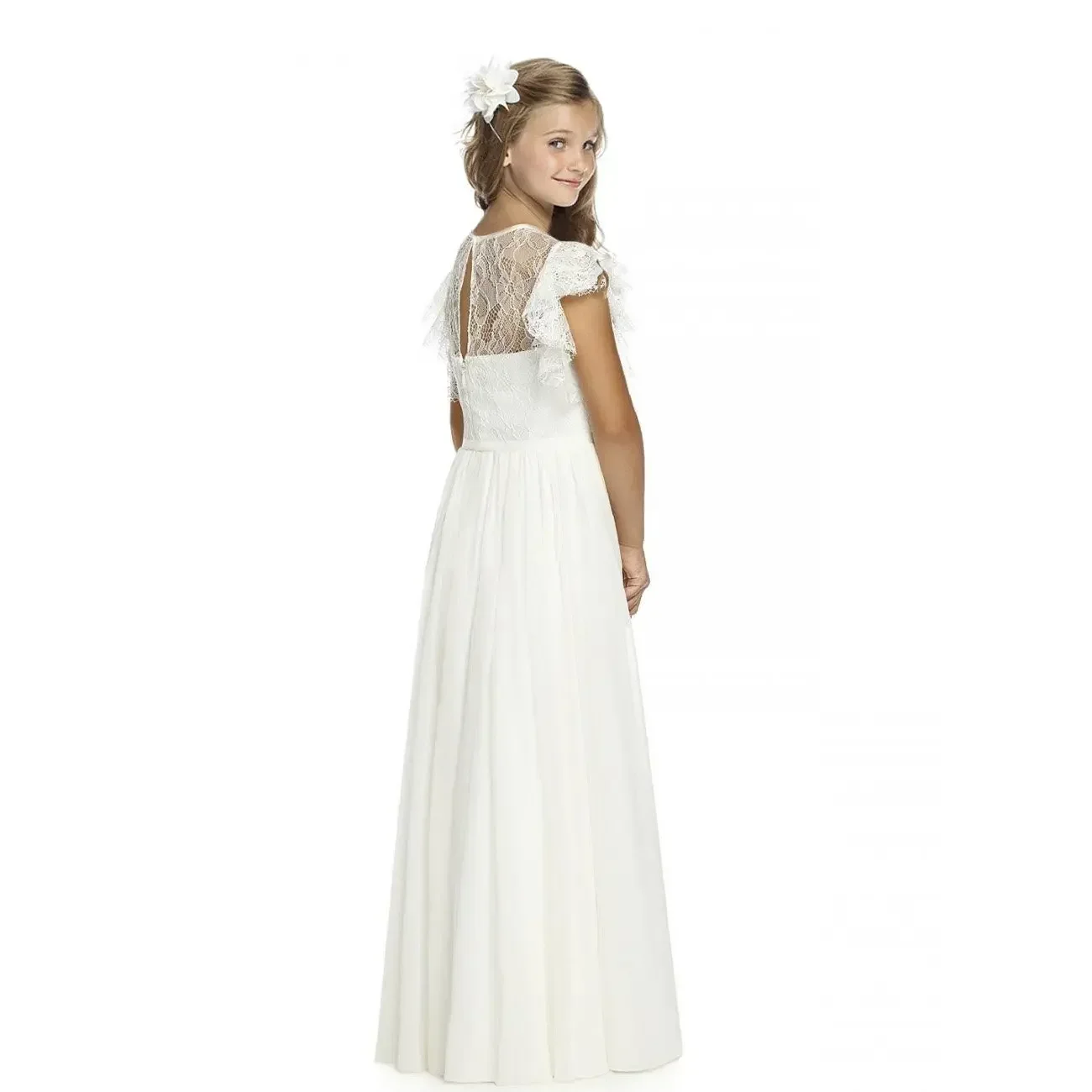 Cross-border Children's Clothing From Europe And America Wedding Dress Girl's Lace Performance Birthday Chiffo Flower Girl Dress