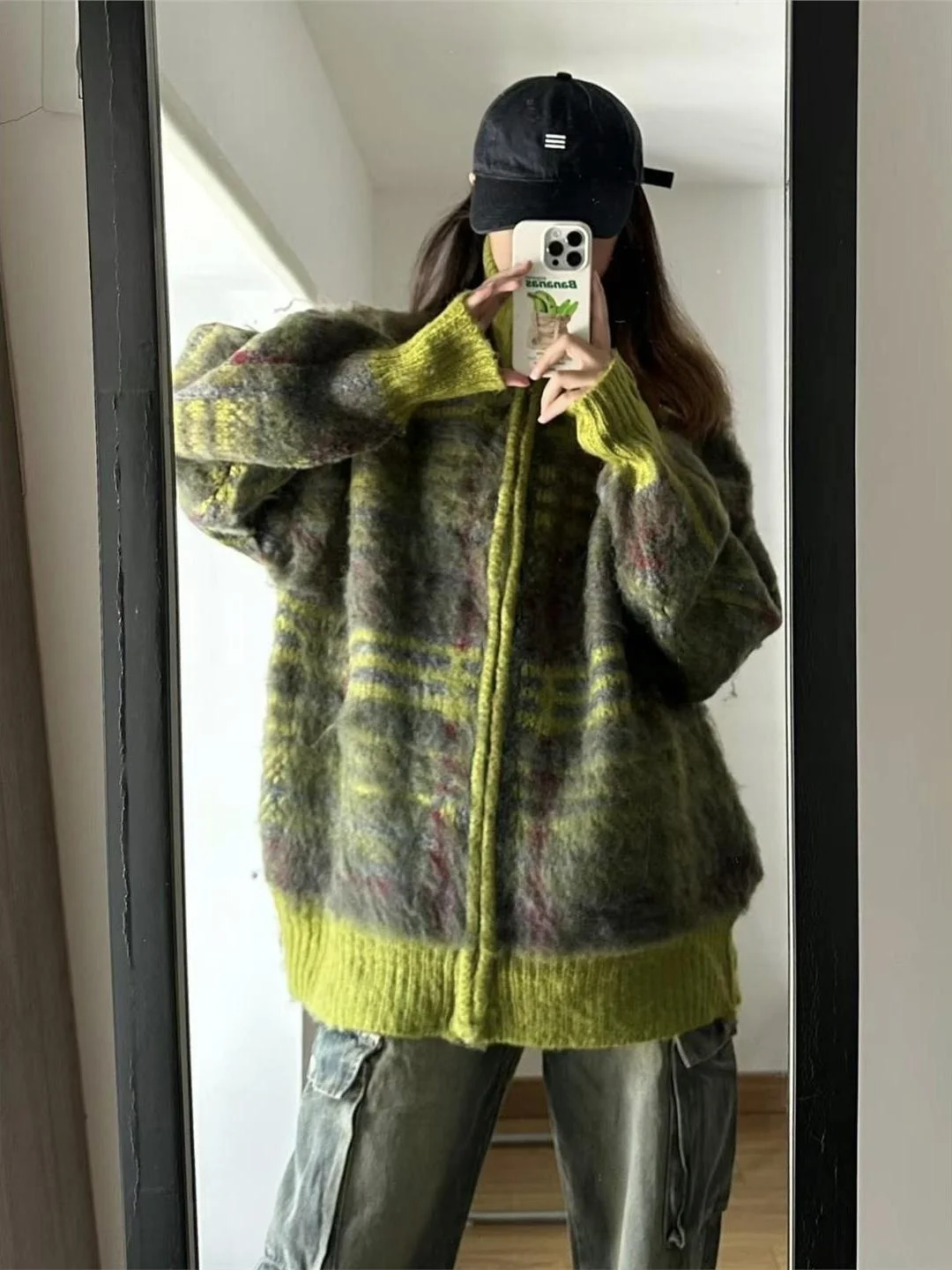 

Американский ретро полосатый кардиган на молнии, трикотаж для мужчин и женщин, осень-зима, ленивый, мягкий, из смеси полиэстера, повседневный, длинный све