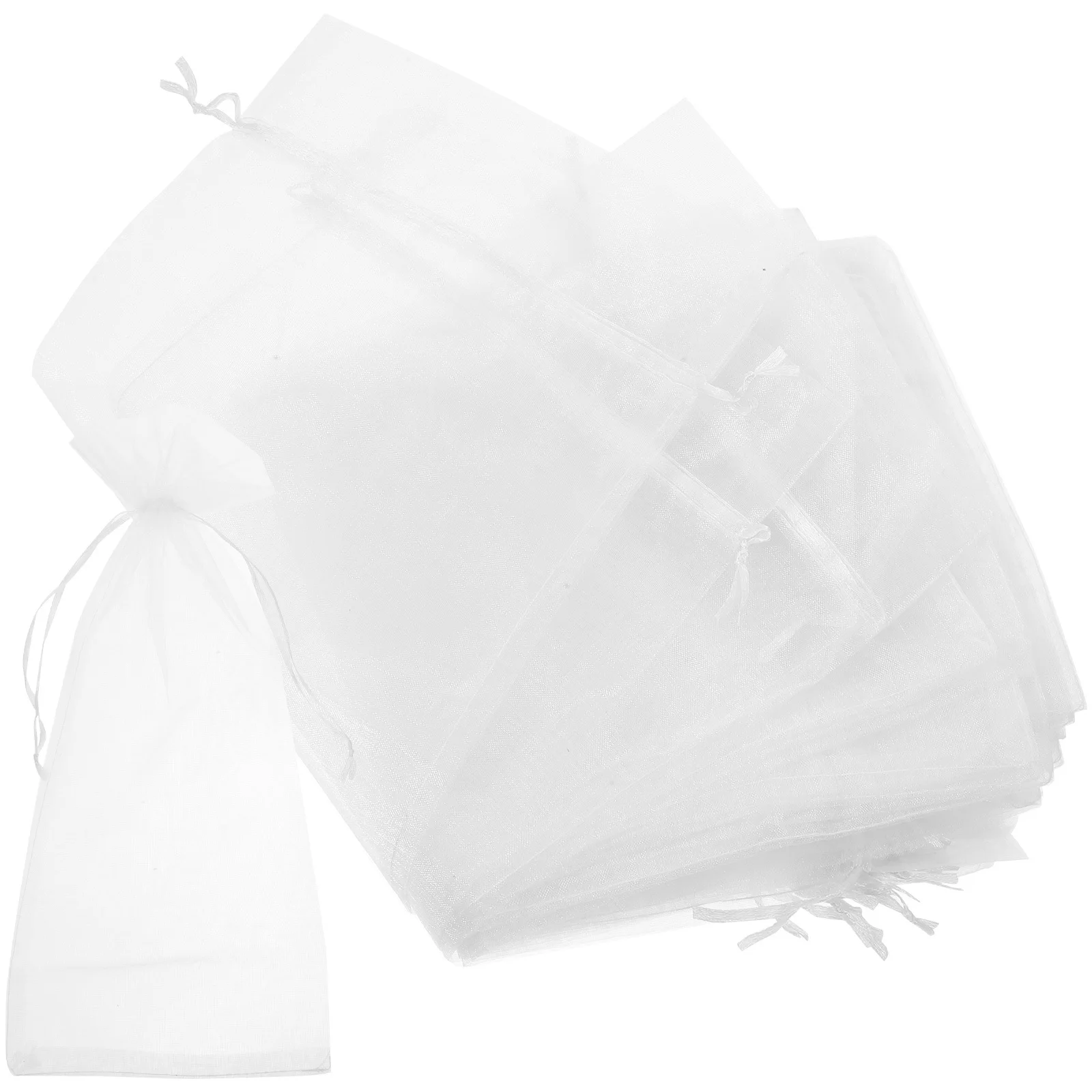 

30Pcs Mesh Gift Bags Drawstring Wine Pouches Portable Storage Bags Durable for Wedding Christmas Party Sheer Wine Bag