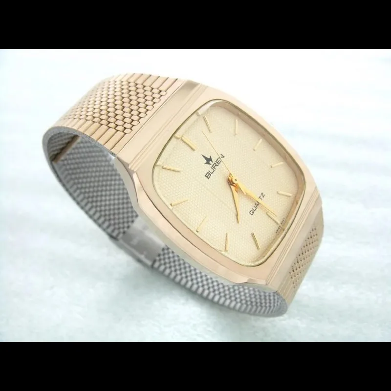 1990s BUREN vintage Titanium plating Quartz Watch