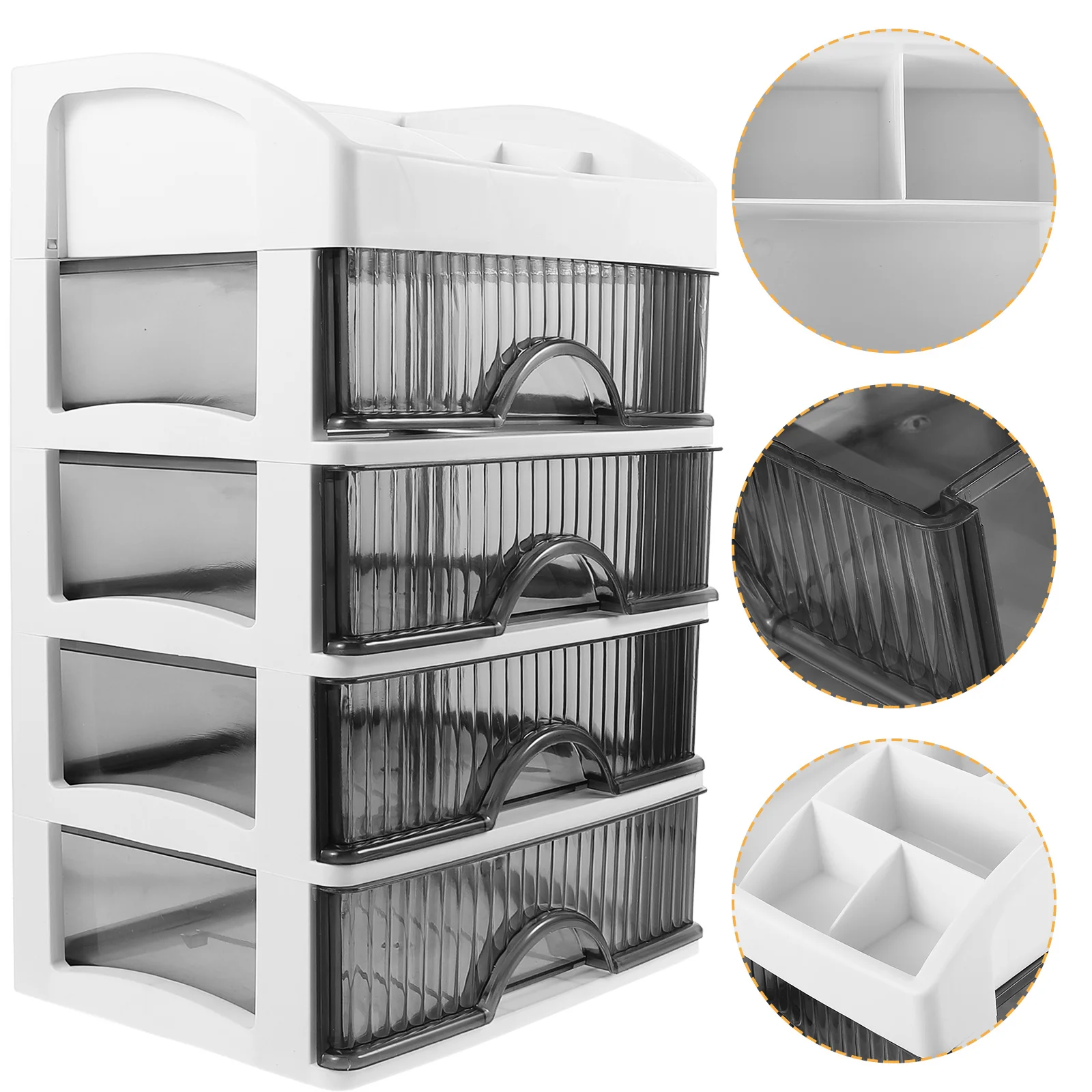 

Desk Organizer Transparent Multi-Layer Plastic Storage Drawers For Stationery Office Supplies Desktop Organizer Shelf