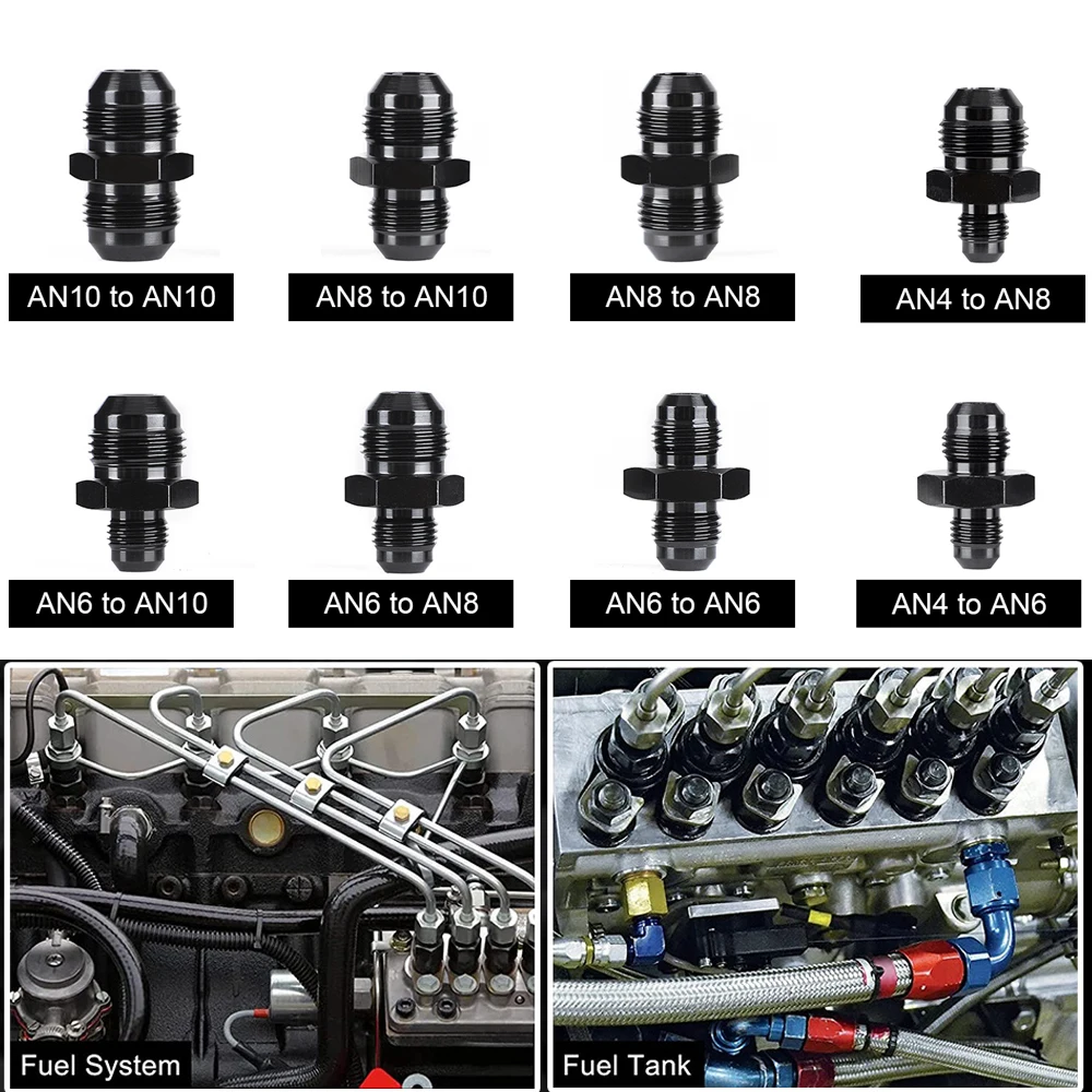 

Oil Fuel Hose End Adapter Fitting Straight AN Male To AN Male Coupler AN4 AN6 AN8 AN10 Aluminum Thread Straight Hose Fitting