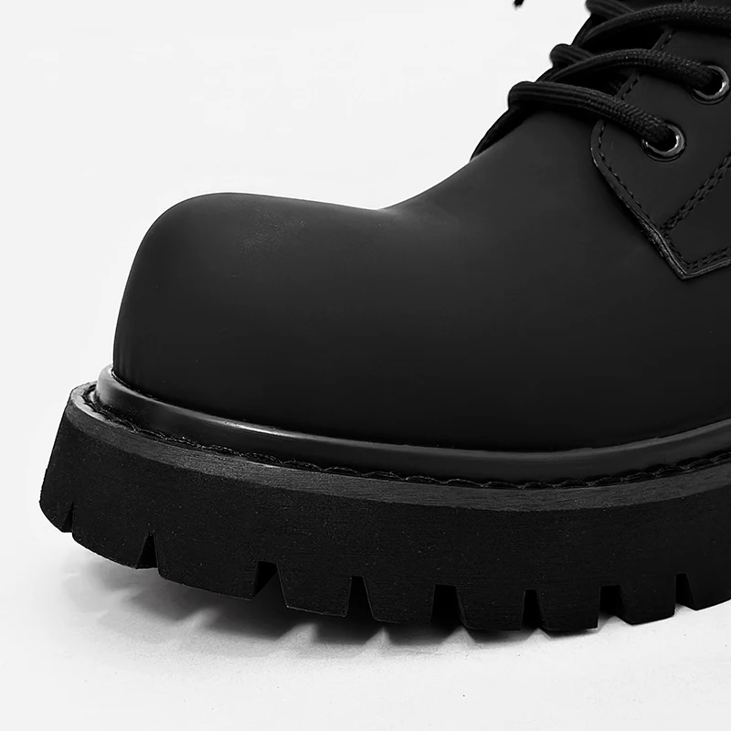 Hight Quality Spring New Classic British Street Style Black Leather Ankle Boots For Men\'s Hombre Dress Height Increasing Shoes