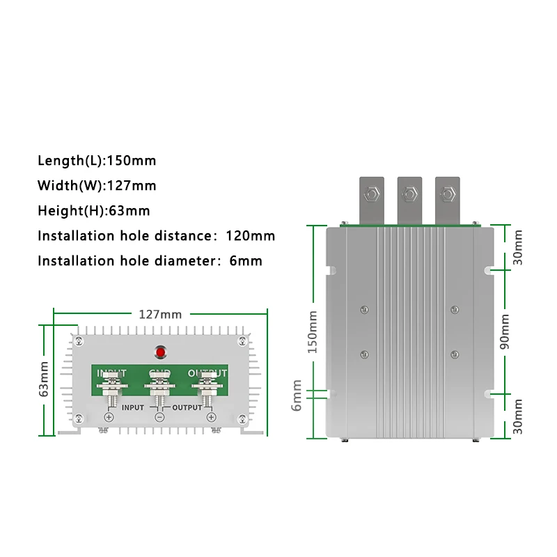 12V to 24V Booster Vehicle Power Supply High Power 1200W Converter DC High Efficiency 12V to 28V Booster Module