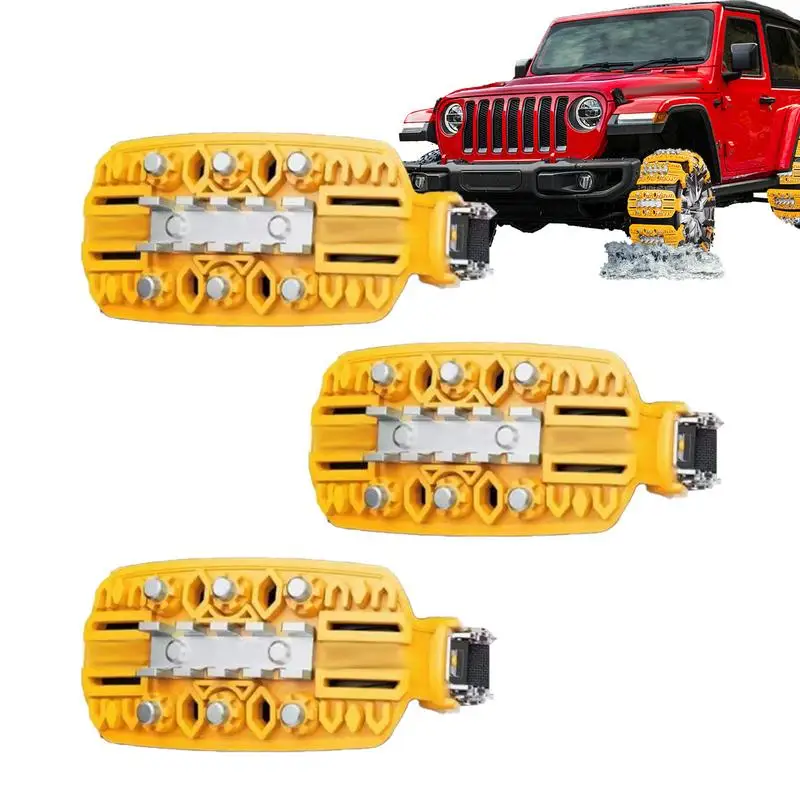 Tire Chains Anti Slip Snow Chains For SUV Winter Snow Tire Chains For Winter Driving On Snow Ice Mud And Mountain Roads Set Of 3