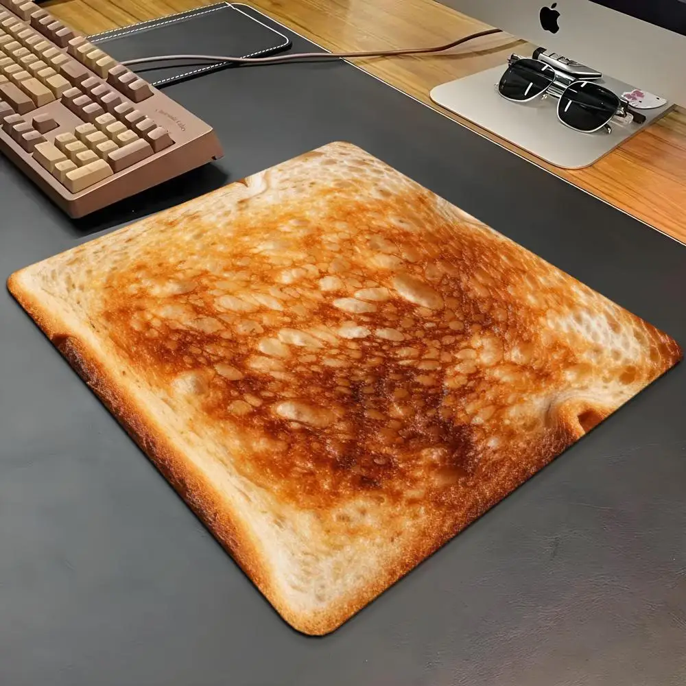 Cute Toast Bread Mouse Pad Small Funny Desk Mat for Students Office AntiSlip Laptop KeyboardPad Desk Mat Gamer Gift Computer Pad
