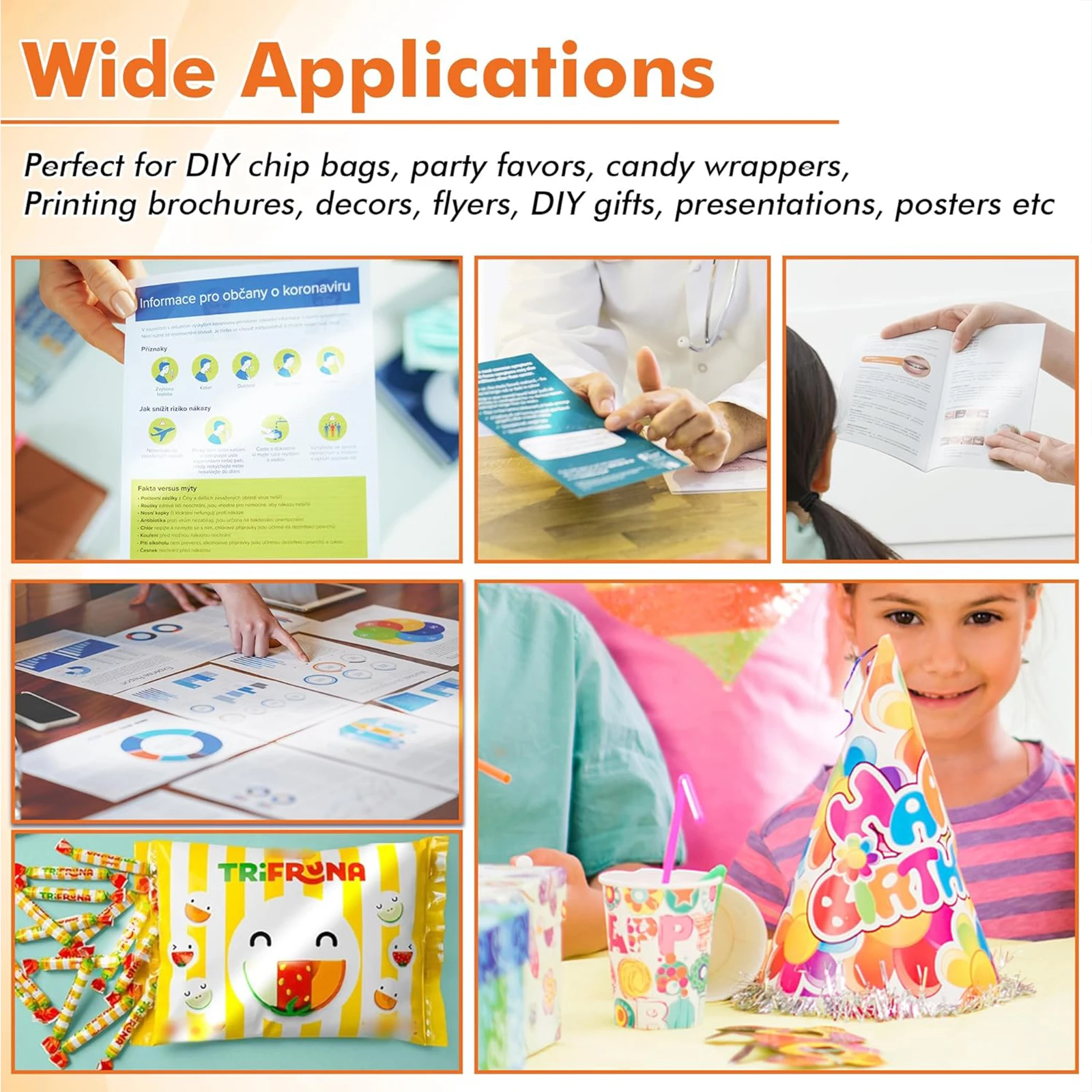 ESHANG A4 High Glossy Thin Inkjet Paper A4/8.5x11 Inches 100 Sheets Compatible with Inkjet Printer Use DYE INK 115gsm