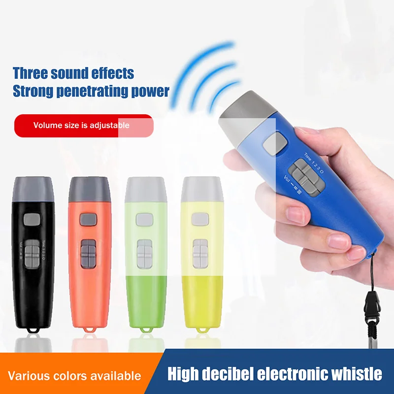 

Электрический свисток, 3 звуковых эффекта, регулируемый, ручной, со шнуром, для футбола, баскетбола, волейбола, хоккея, 1 шт.