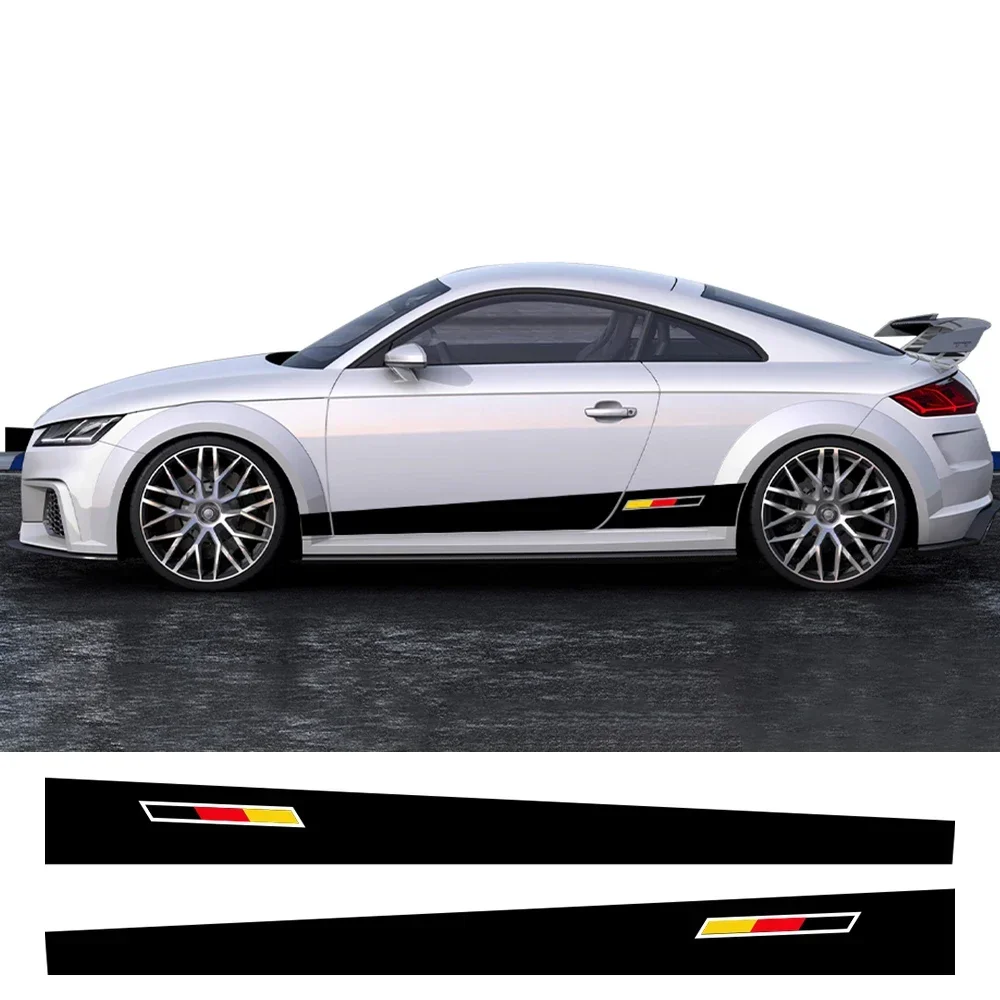 

Car Side Door Stickers German Style DIY Decoration Vinyl Decals Accessories For Audi TT 8N MK1 MK2 8J Coupe MK3 8S Roadster TFSI