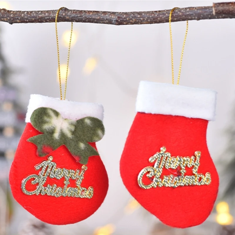 Mini Christmas Stockings 16pcs/set Tree Hanging Ornament Gift Decor for Children‘s Day Party Gift Drop shipping