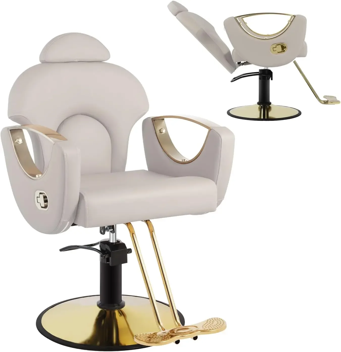 Barber Chair, Reclining Salon Chair for Hair Stylist, Hair Chair with Heavy Duty Hydraulic Pump, 360 Degrees Swivel, Styli