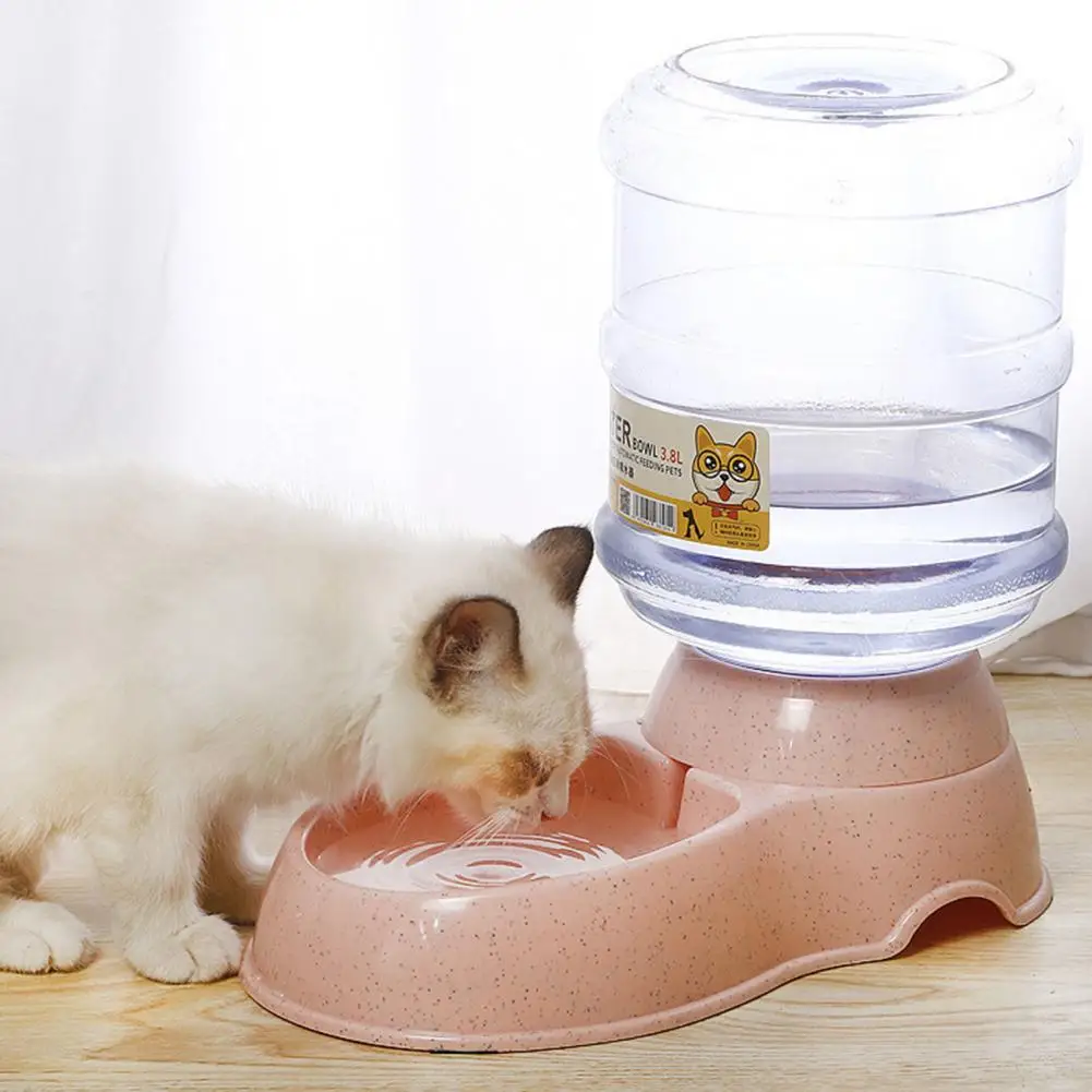 3.8L Automatic Pet Feeder Waterer Dispenser Large Capacity Dispenser Anti-Slip Base Leak-proof Pet Food Dispenser For Cats Dogs