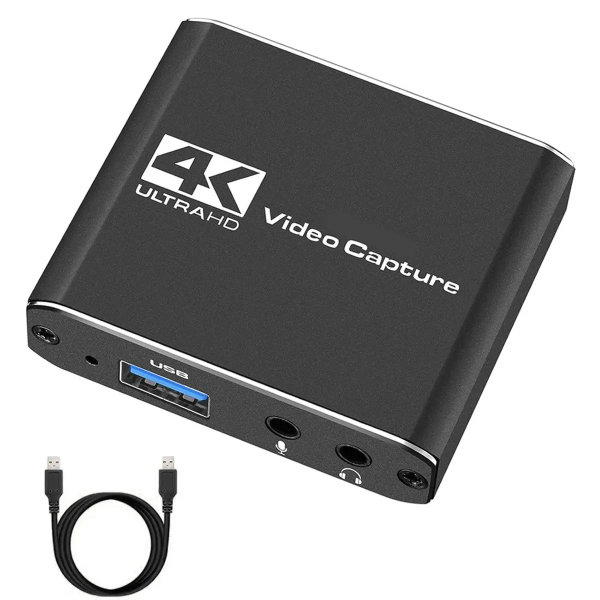A99X Audio Video Capture Card with Microphone 4K -Compatible,1080p 60fps Video Recorder for Live/Video Conference/Game