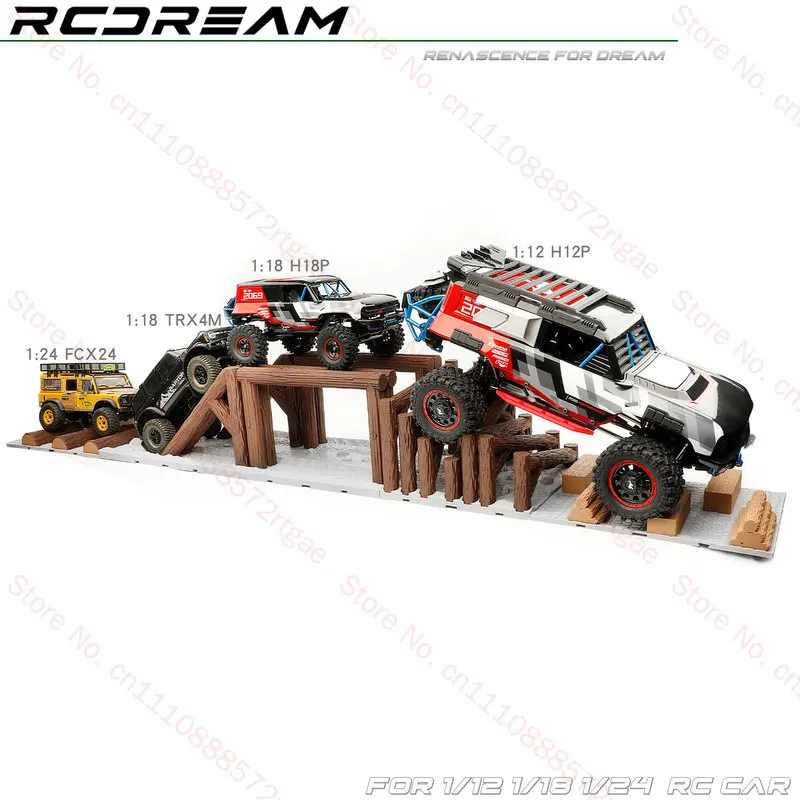 RCDream 1/12 1/18 1/24 TRX4M H18P Remote controlled off-road vehicle Simulated Wooden Pile Track Site Climbing Car Obstacles RC