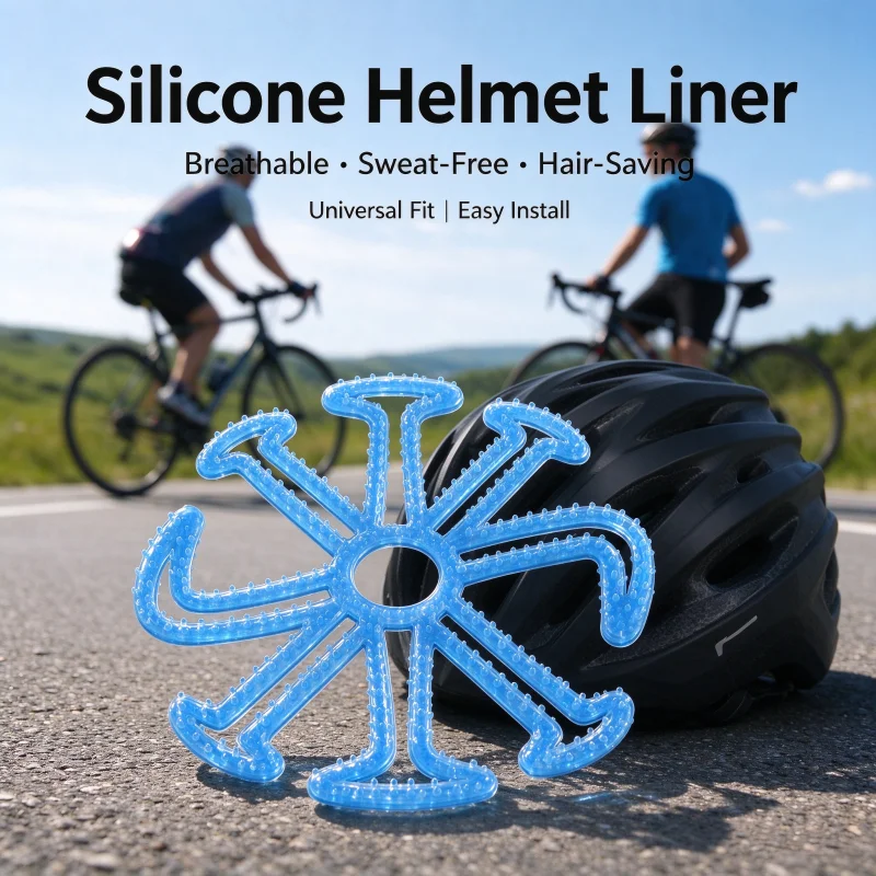 Shockproof Motorcycle Helmet Silicone Lining Flexible Deformation Resistant Cycling Vehicle Helmet Lining Well-ventilated Cool