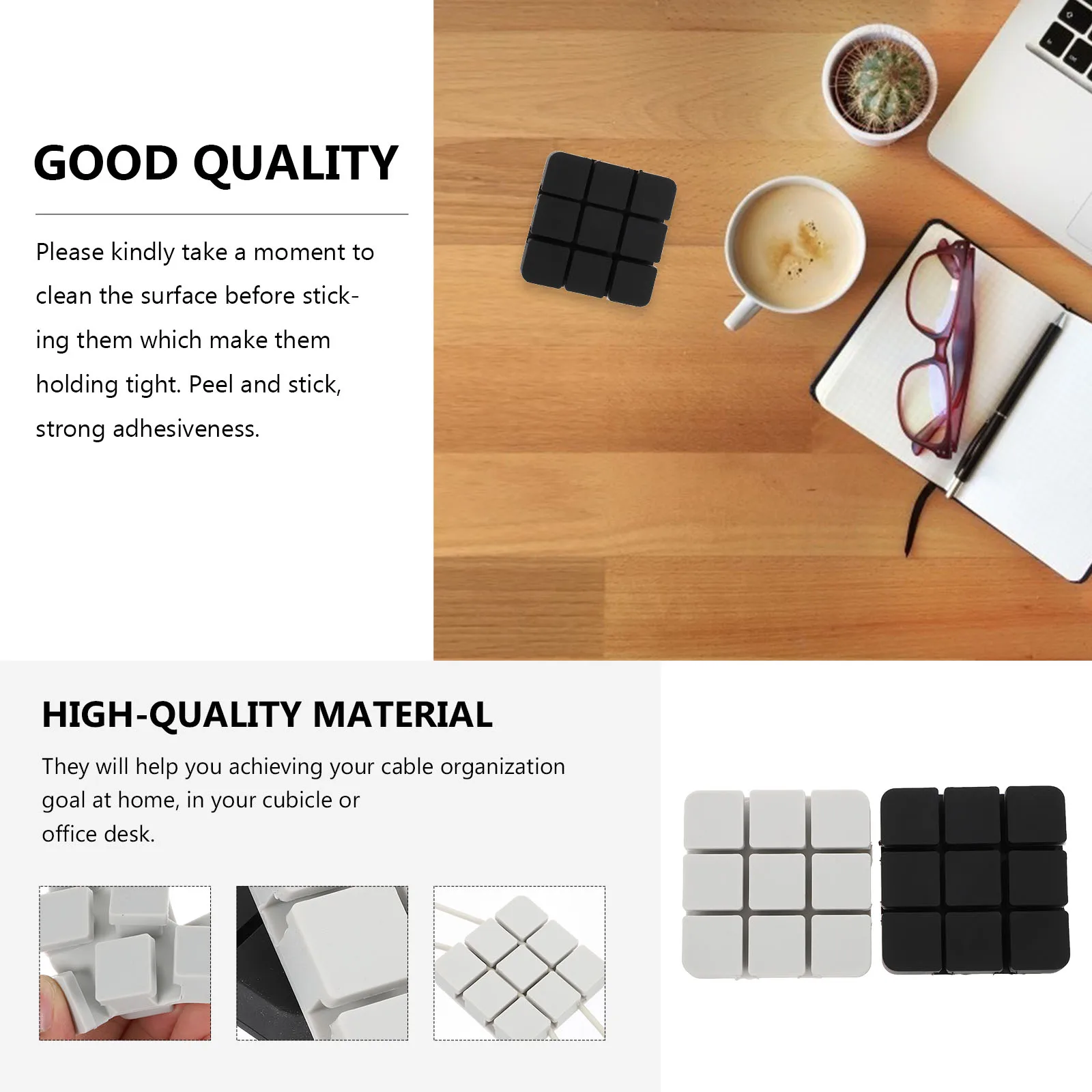 

2pcs Square Shaped Holders Silicone Cable Desktop Cord Storage Holders Headphone Cable Winders Data Line Cord Organizers Wire