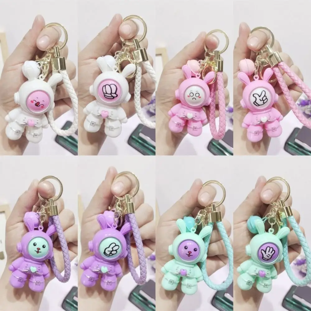 Fashion Funny Finger-guessing Game Keychain Heart Cartoon Face-changing Keyring Keyring Creative Rabbit Pendant Car Key Pendant