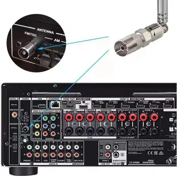 Audio Radio Telescopic Pull Rod Antenna Radio Antenna 75 Ohm Delivery 4 Adapters