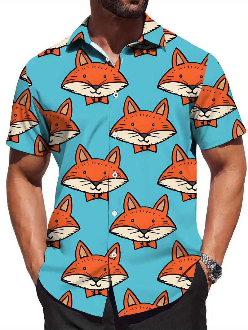Fashion Men's Shirt Cactus 3D Print Man Clothes Oversized Summer 2025 New Holiday Beach Hawaiian Harajuku Short Sleeves Shirt