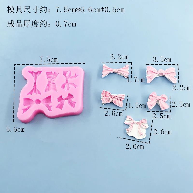 3D โบว์แม่พิมพ์ซิลิโคนอาหารวัสดุความปลอดภัย Fondant เค้กตกแต่งช็อกโกแลต Mould ขนมหวานทํา Mousse เค้กในครัวเรือนเครื่องมือ