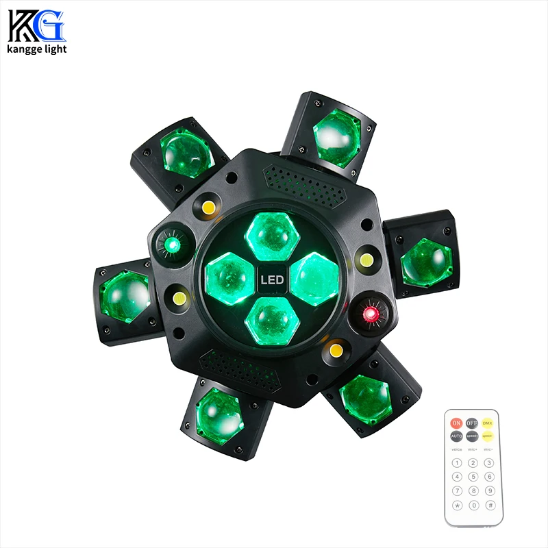 

150W Bee Eyes Moving Head Beam Light LED RGBW Strobe Effect Stage Light DMX512 Bar 6-Arm Laser Light for Party Disco