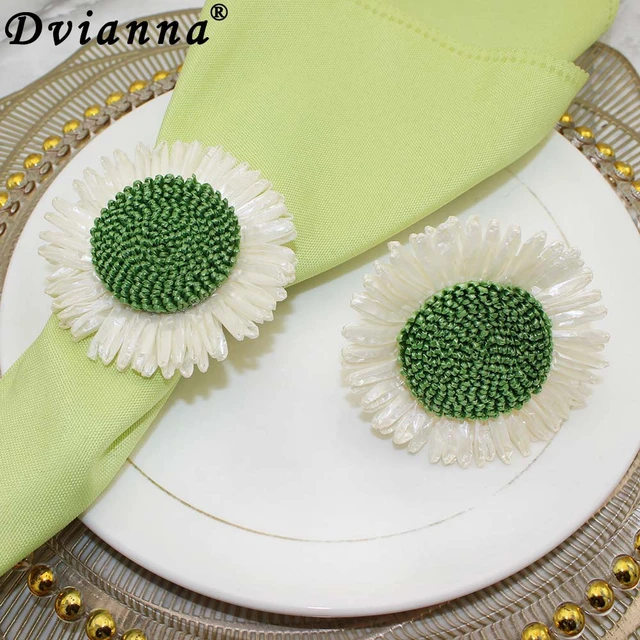 6Pcs Hawaiian Raffia Flower Napkin Rings Handmade Sunflower Napkin Holder for Tropical Birthday Party Summer Beach Table Decor AliExpress