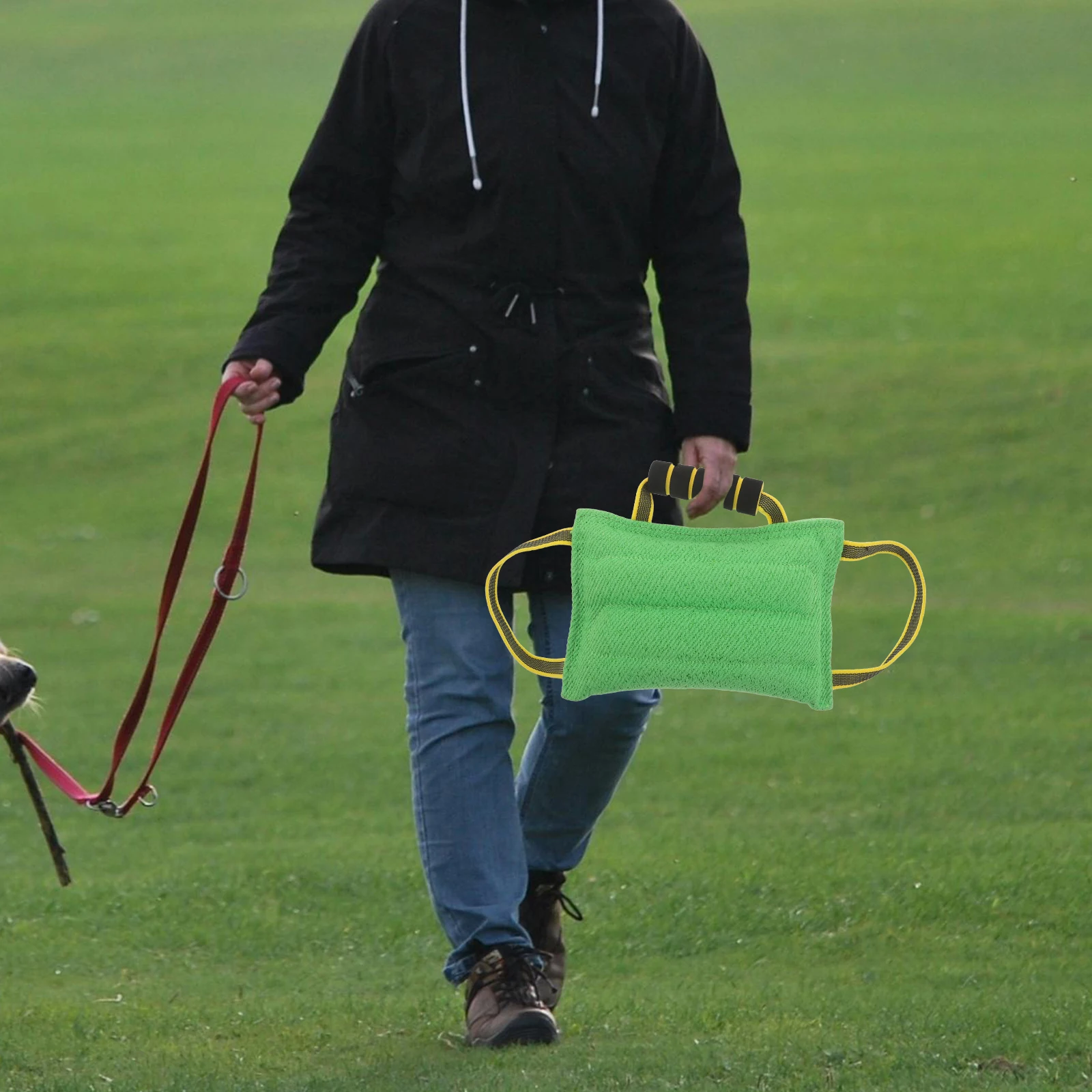 

Dog Training Pillow Green Durable Tug For Medium To Large Breeds Safe Bite Resistant Pad Interactive Play Equipment Puppy