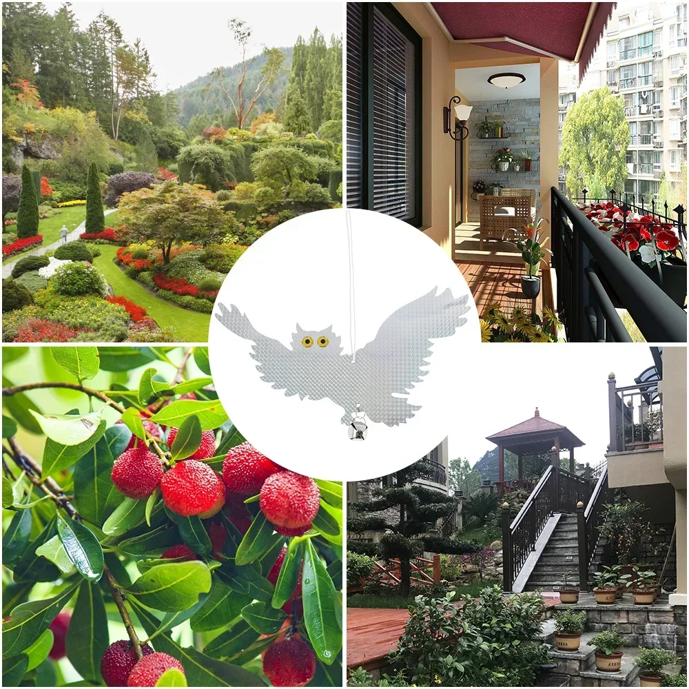 2Pcs Owl Bird Repellent Flash Reflective Control Scare Device Laser Fake Owl Scares Bird Pigeons Deterrent for Garden Farm NEW