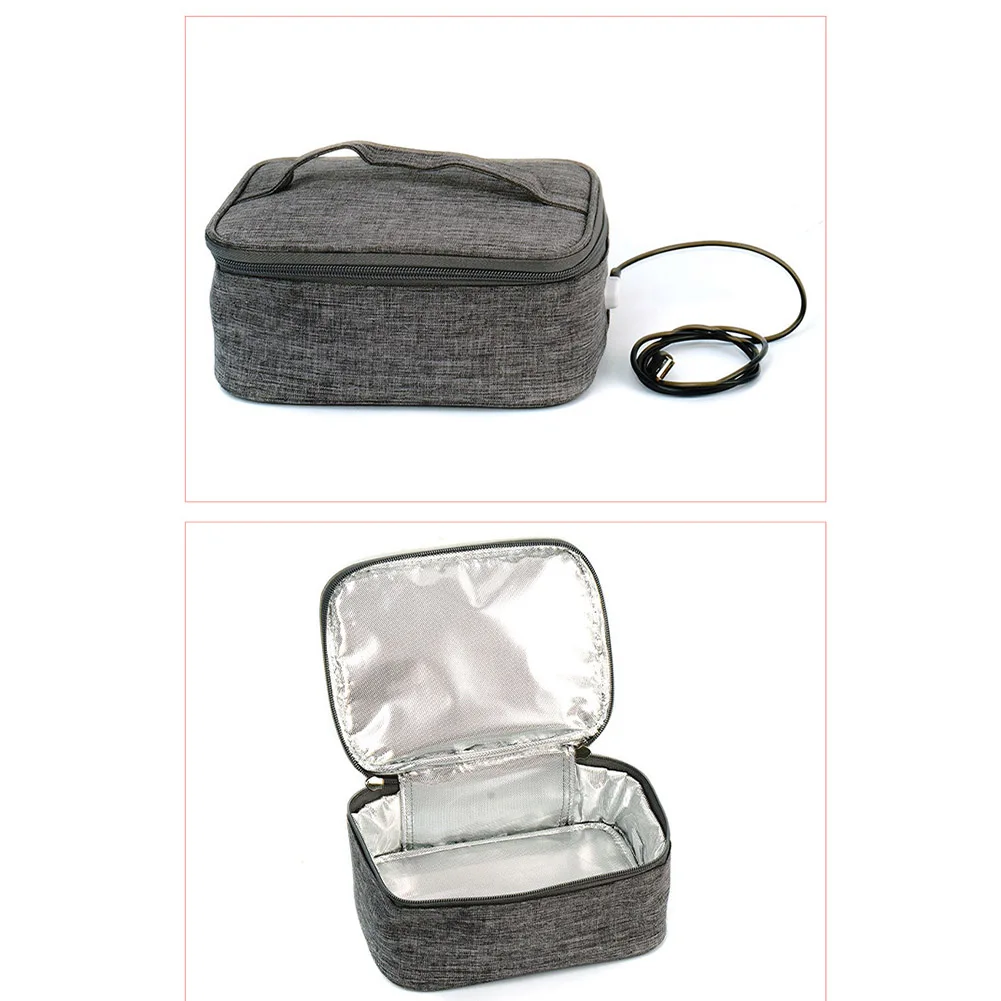 USB Heating Lunch Box Bag Electric Food Heater Oxford Cloth Portable Food Warmer Waterproof Large Capacity for Camping Picnic