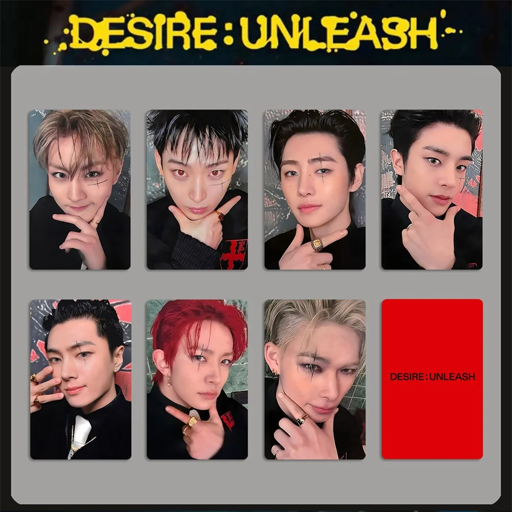 KPOP Idols 7 قطعة/المجموعة/المجموعة DESIRE UNLEASH HD بطاقات الصور JUNGWON HEESEUNG JAKE JAY SUNOO SUNGHOON مزدوجة الجانبين بطاقات LOMO هدية المشجعين