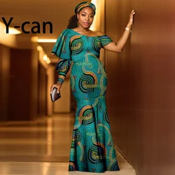 African Party Dresses for Women 2024 Ankara Print Women's Elegant Dresses Party Wedding Nigerian Clothes Sexy Slip Gown 2425074