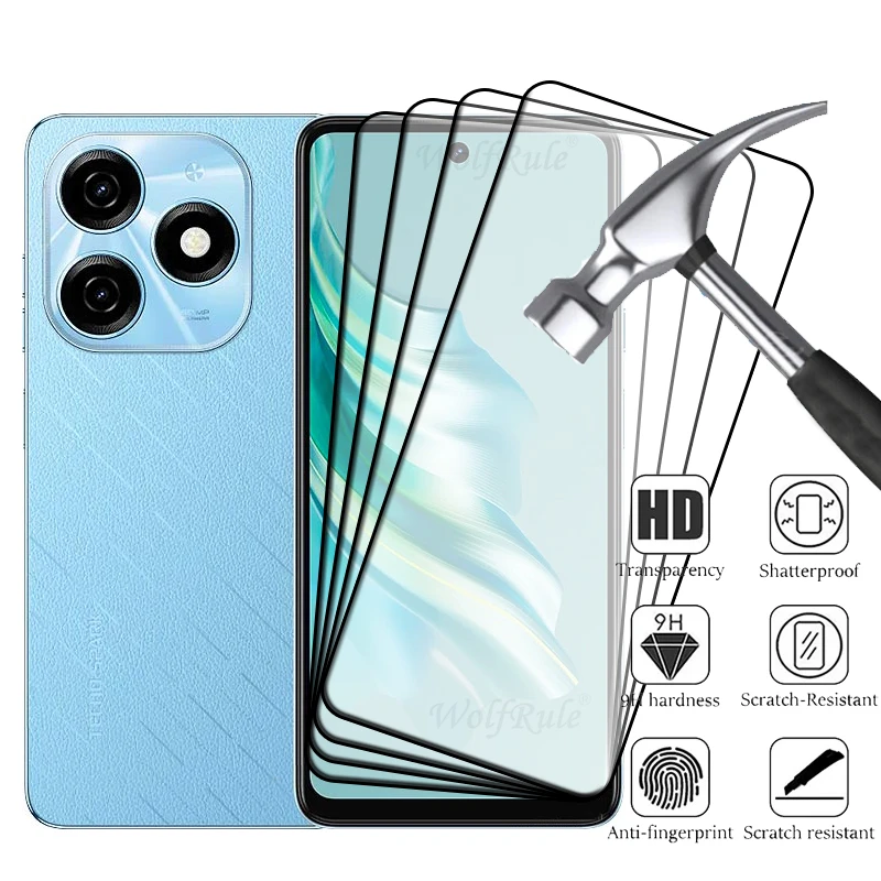 

2/4PCS Full Cover Glass For Tecno Spark 20 Glass Tecno Spark 20 Screen Protector HD 9H Full Cover Tempered Glass Tecno Spark 20