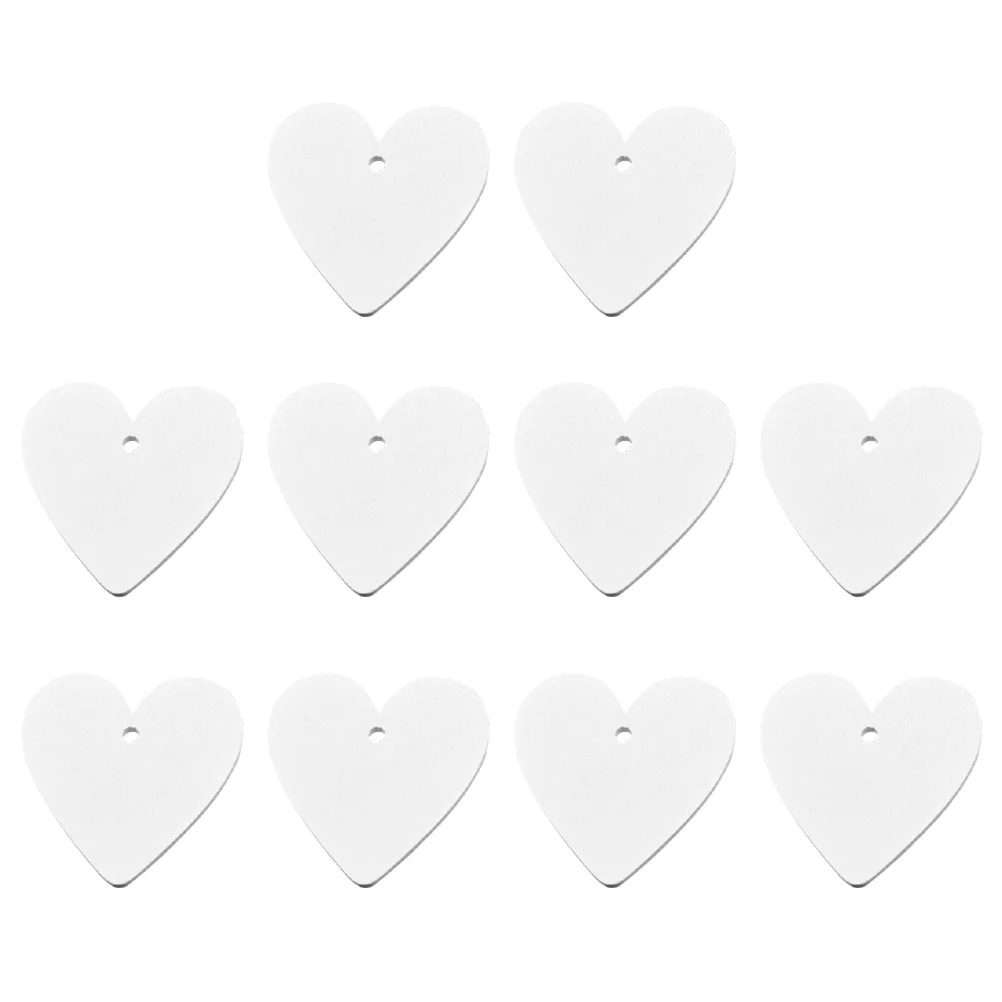 30 Pcs Pre- Drilled DIY Heart Slices Decor Wooden Pendants Natural Shape Crafts Present Ornaments