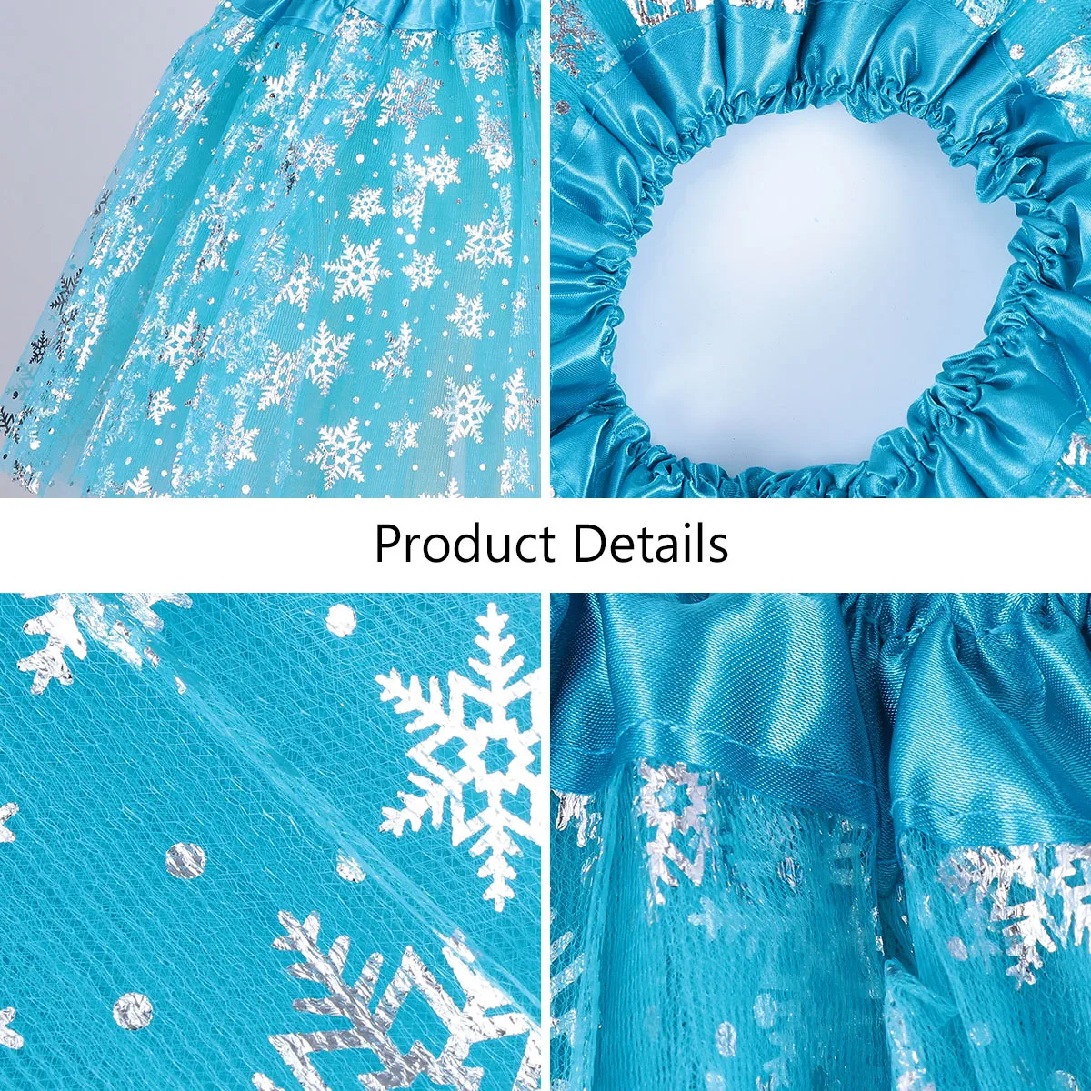 어린이 눈꽃무늬 튜튜 스커트 부드러운 폴리에스터 탄력 밴드 파티 발레 댄스 소녀 공연 메쉬 튤 스커트 소녀 튜튜 스커트