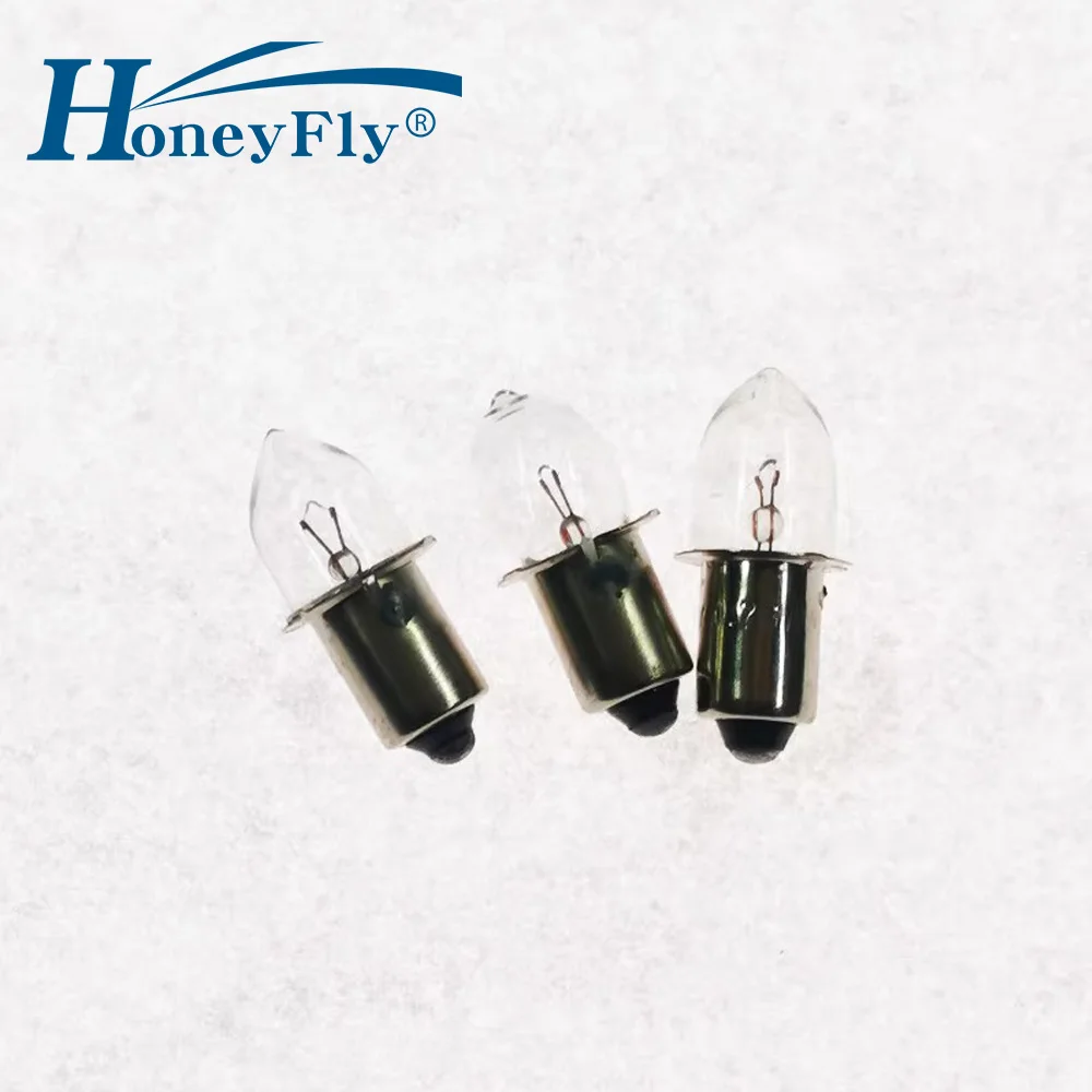 

HoneyFly 5pcs P13.5 Indicator Lamp Bulb 3.6V 4.8V 6V 7.2V Mini Navigation Tungsten Wire Glass Clear Instrument Krypton Light