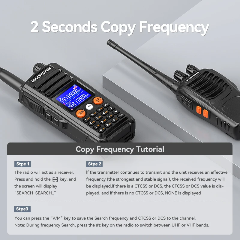 Baofeng UV-27 Walkie Talkie Type-C High Power FM Radio NOAA 999CH Wireless Copy Frequency Long Range Portable Two Way Radio DTMF