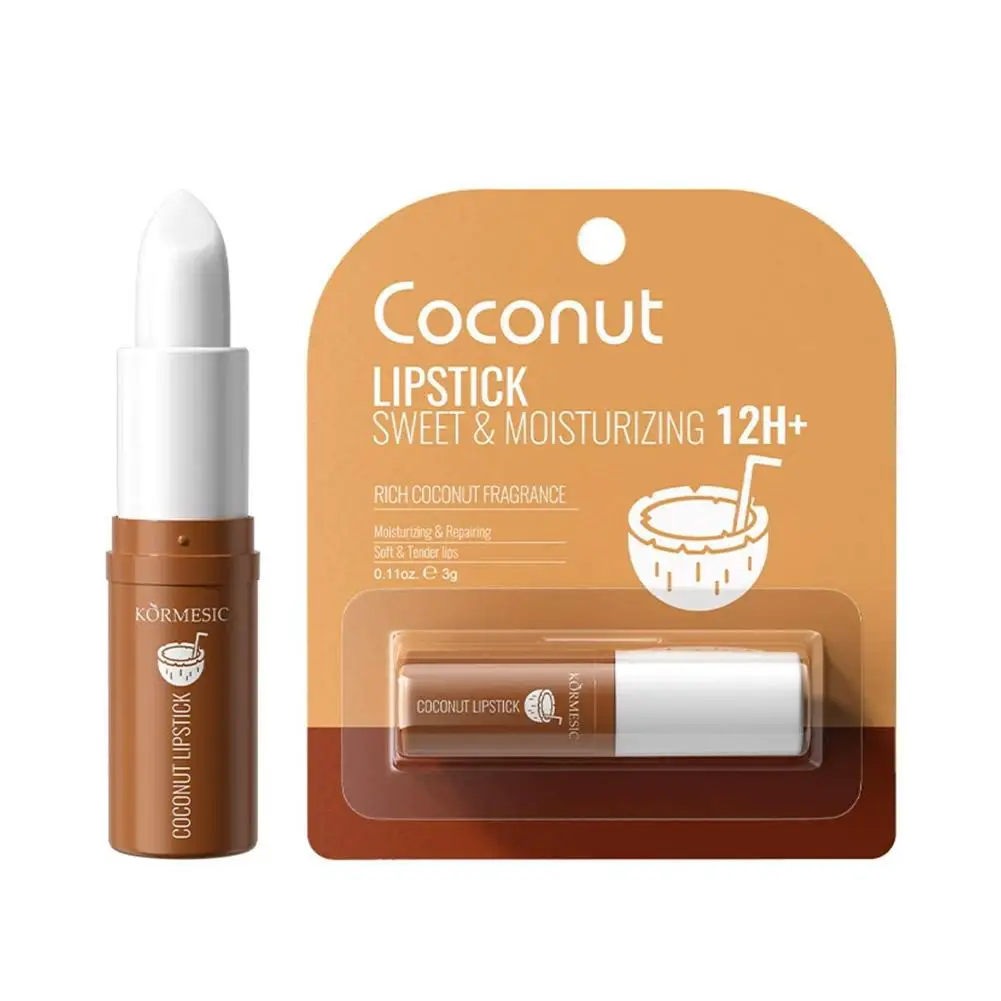 Coconut Lip Balm Fade Lip Line Dead Skin Lasting Nourishment and Moisture Daily Care Lip Balm for Men and Women Korean Cosmetics