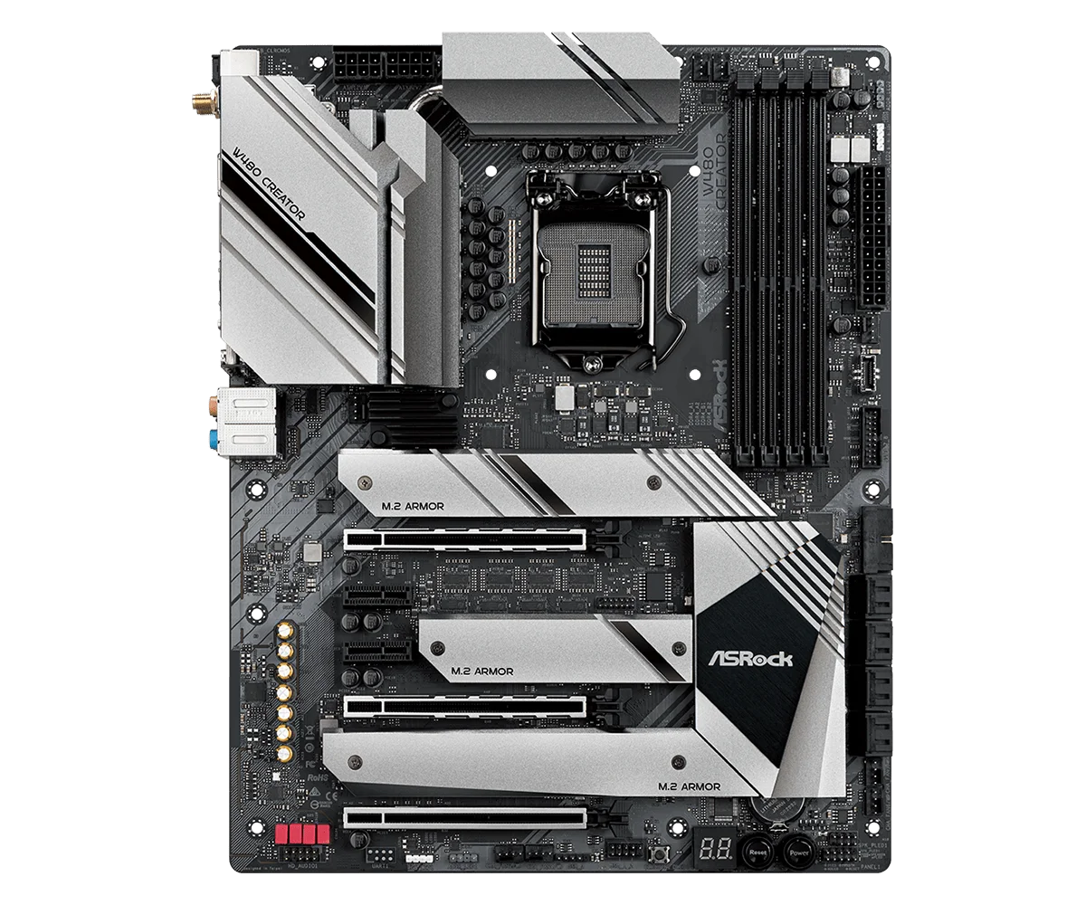 ASRock W480 Creator Motherboard ATX Intel W480 LGA1200 DDR4 SATA3 WIFI HDMI SPDIF Audio NEW for 10/11th Intel Core Processors