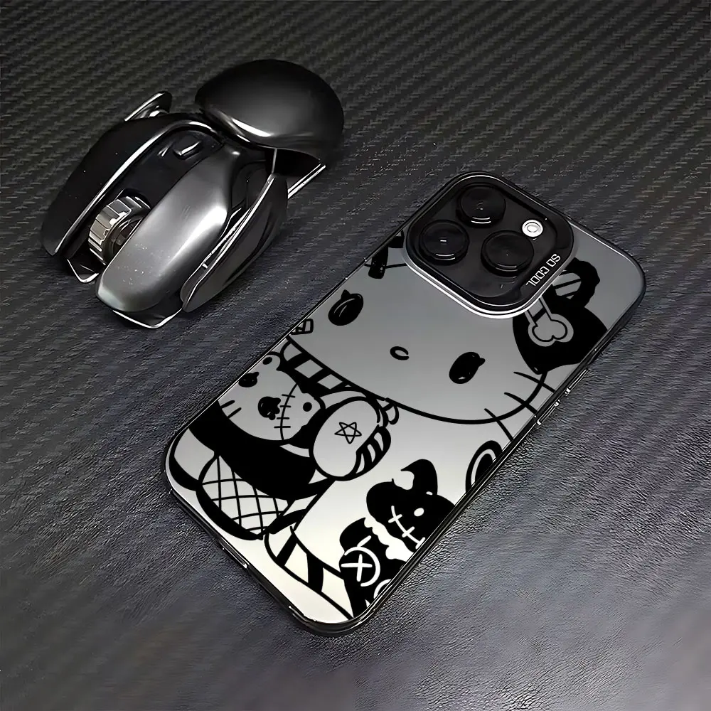 Black Hot Cute Kuromi Helle Kitty Case for Samsung Galaxy S24 S23 S22 S21 S20 Ultra Plus FE 4G 5G Matte Shockproof Back Cover