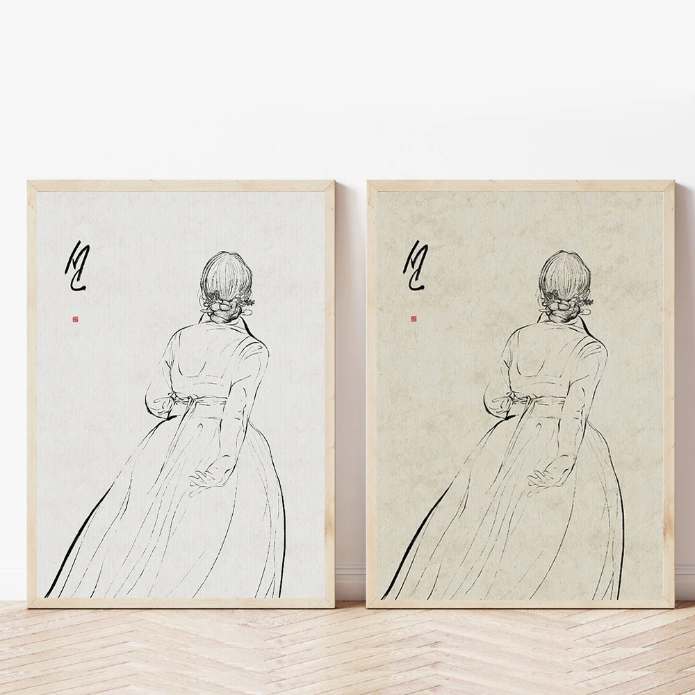 الكورية الفن طباعة التقاليد الآسيوية جدار الفن الديكور قماش اللوحة الهانبوك المشارك كوريا الثقافة جدار صور ديكور غرفة المنزل #2