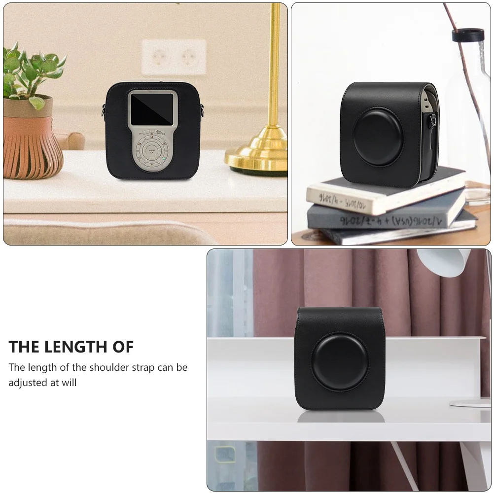

Camera Bags Protective Cover Black Pu Case for SQ20 Adjustable Strap Retro Style Solid Color Design Precise