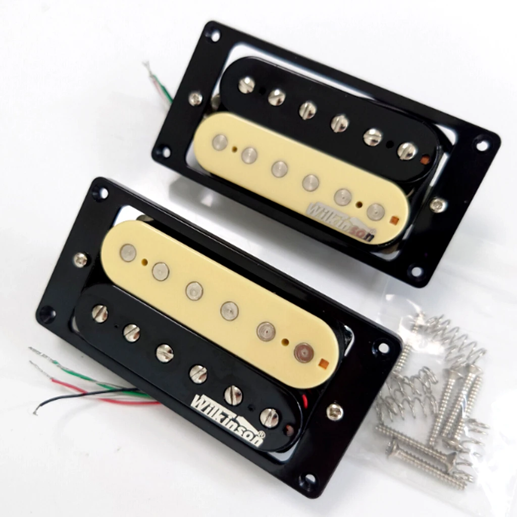 Upgrade Humbucker Pickup Wilkinson Zebra 4C Double Coil Pickups 1VIT Wiring Harness 1 Set