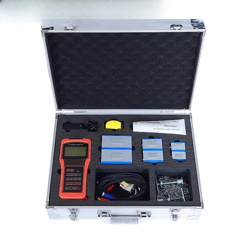 

High Precision Portable Handheld External Clip External Attached Liquid Ultrasonic Flowmeter Water Flow Velocity Detection Instr