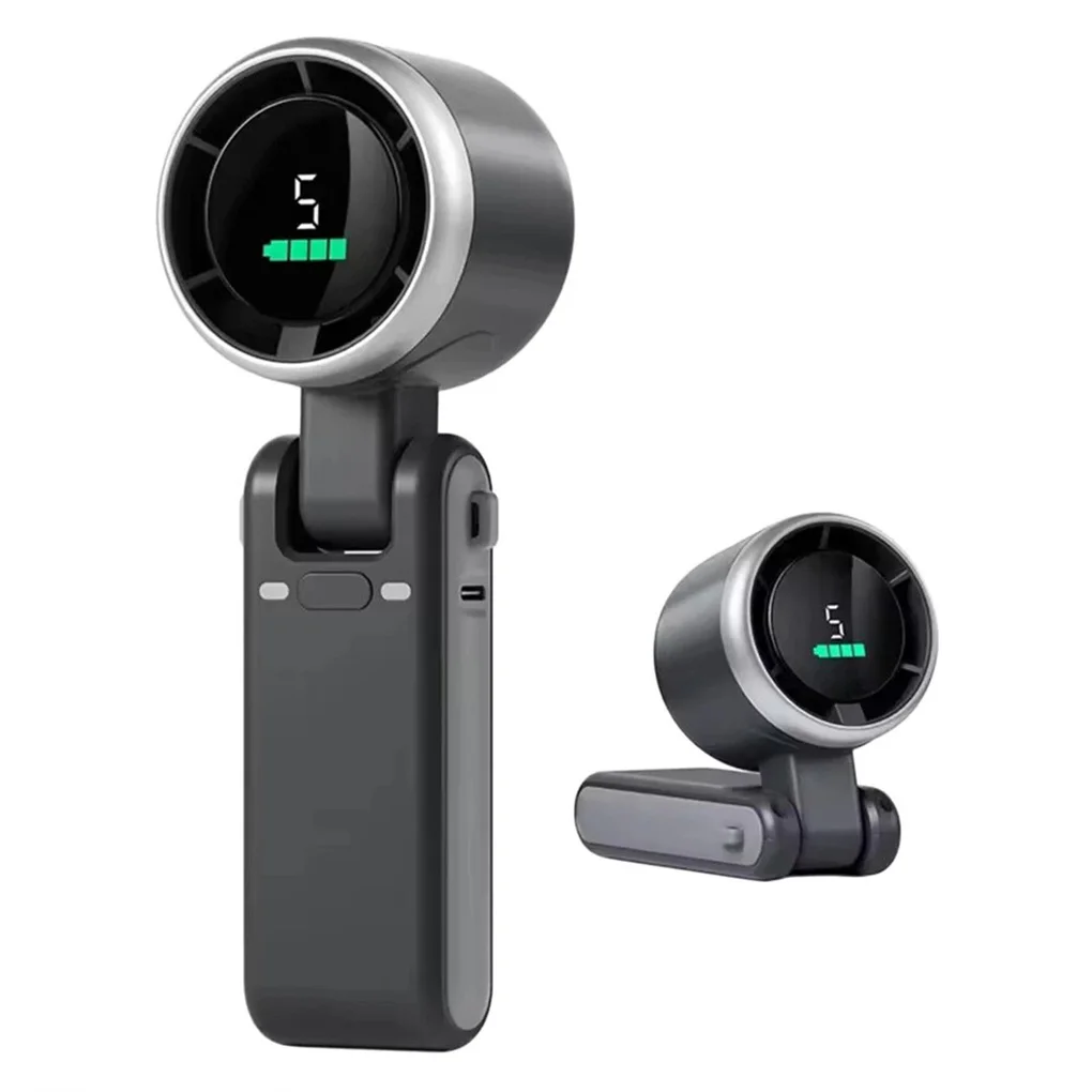 

10 Вт подвесная шея для улицы 180 ° Складной настольный мини- 5-скоростной вентилятор Ручной складной высокоскоростной мощный турбовентилятор