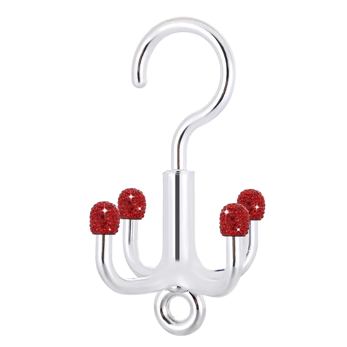 8PCS 360° Rotating 4 Claw Hooks Bling Diamond Wardrobe Multi-Purpose Hook Miscellaneous Storage Rack Home Organizers