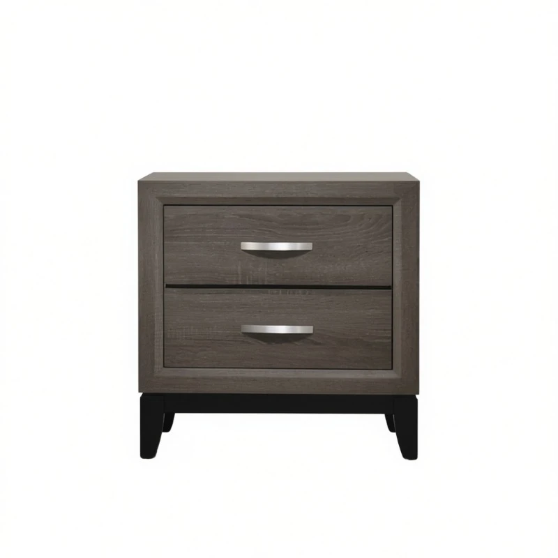 Modern wooden two-drawer bedside table Bedroom furniture Storage chest of drawers
