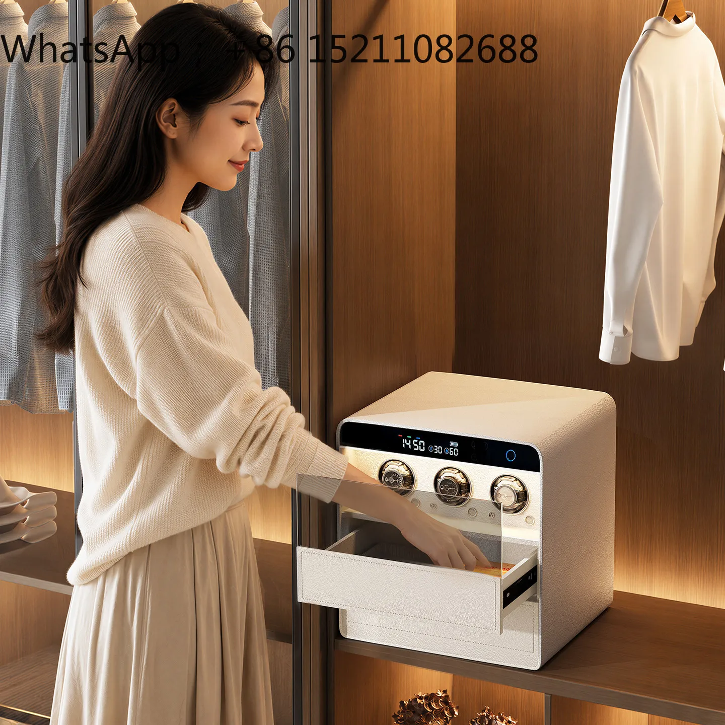 LLY Watch Shaker Jewelry Safe Drawer Fingerprint Household Small Anti-theft Smart High-end Safe Invisible Storage