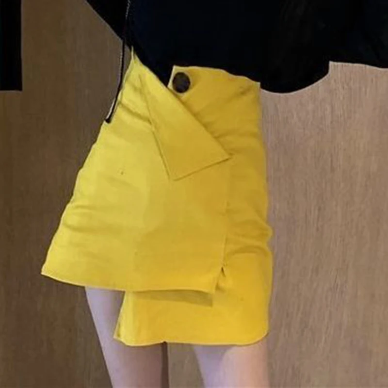 Autumn 2022 New Sheepskin Leather  Irregular Half Skirt Women's Bag Hip High Waist A-line Skirt  jean skirt  Casual