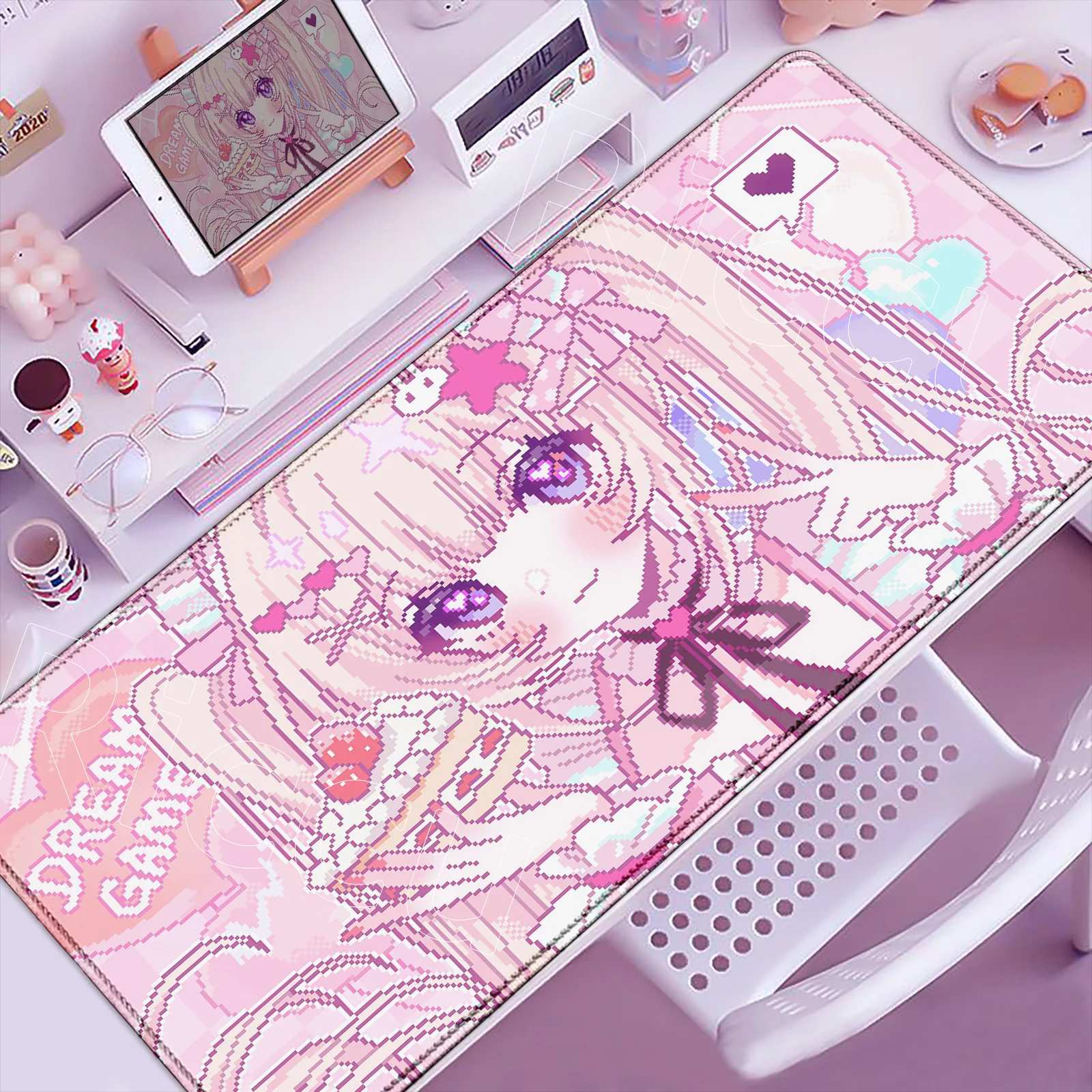 

New Cute Keyboard Desk Mat Anime Girl Mousepad PC Accessories Kawaii Laptop Pad Rubber Non-slip Carpet Large 900x400mm Mouse Pad