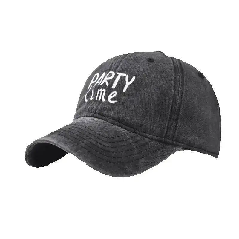 

Cotton Washed Vintage Baseball For Men And Women Outdoor Personalized Letter Party Time Duckbill Cap